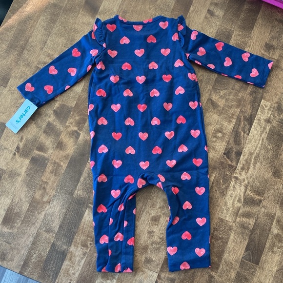 NEW Carters Baby Hearts Long Sleeve Jumpsuit 18 Months - Picture 3 of 10